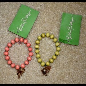 LILLY PULITZER 2 Beaded Stretch Bracelets Tropical